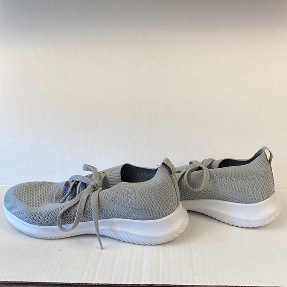 Running Shoes Slip On Faux Tie Up Look Size 7 Grey - Picture 4 of 7